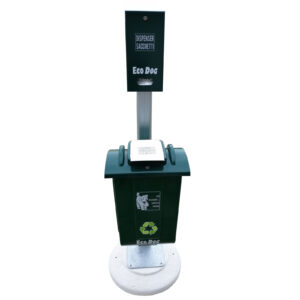 ECO DOG – CONTENITORE URBANO RACCOLTA DEIEZIONI CANINE CON BASE DI CEMENTO E DISPENSER EDUCATIVO 1236