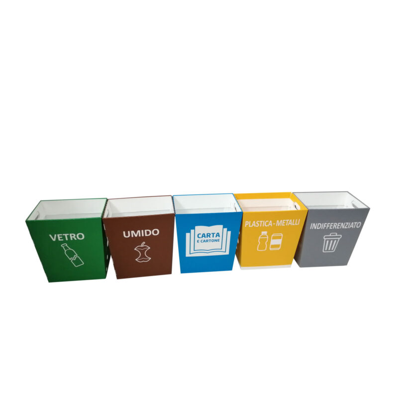 ECOEASY - CESTINO RACCOLTA DIFFERENZIATA SCUOLA, UFFICI, AREE INTERNE 60  LITRI - Bee Green - contenitore